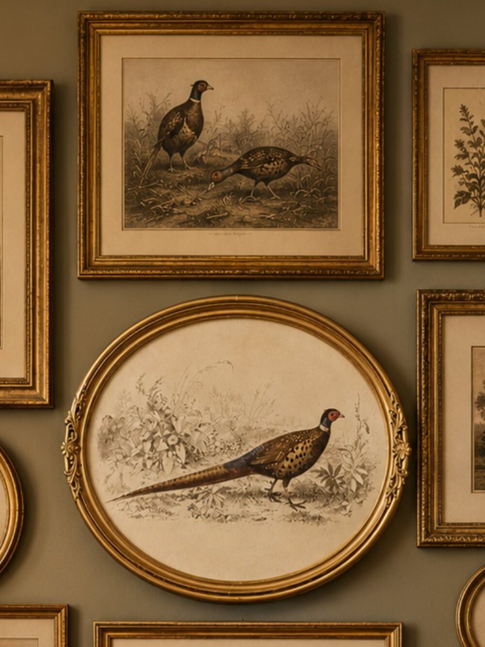 Vintage Oval Ornate Framed Pheasant Wall Art Print - Picture 8 of 8